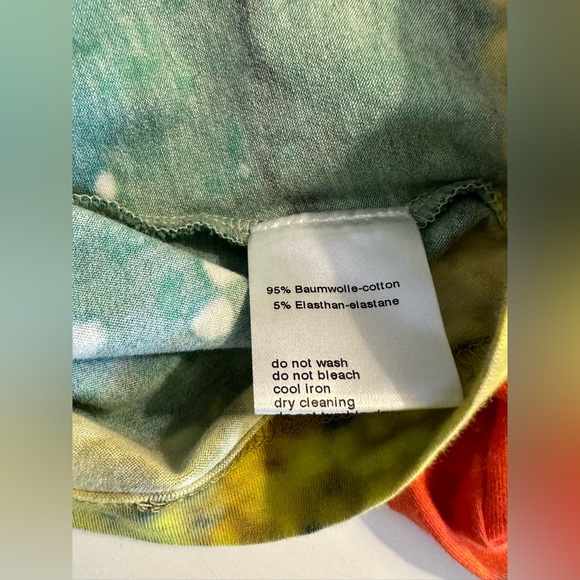 AKRIS Flower Field VNeck Blouse Shirt Top Colorful Floral Stripe Tee 3/4 Sleeve - Picture 10 of 11